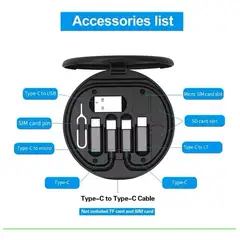GENERICO - Kit de cables multifuncional para viajes porta SIMCARD
