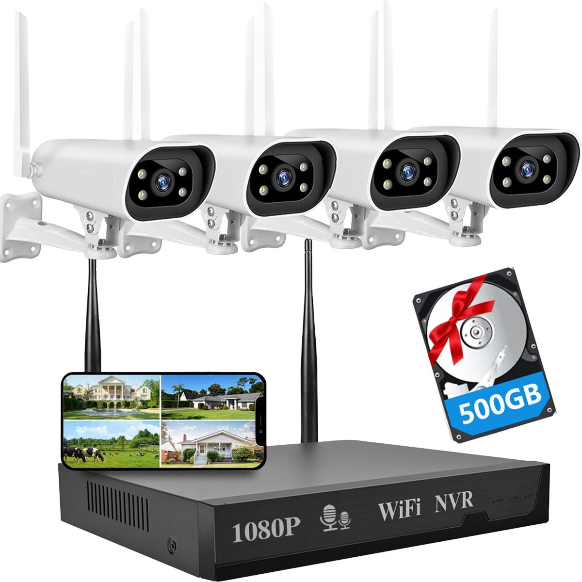 ANYHOGAR - Kit De Camaras Seguridad Visión Nocturna En Color