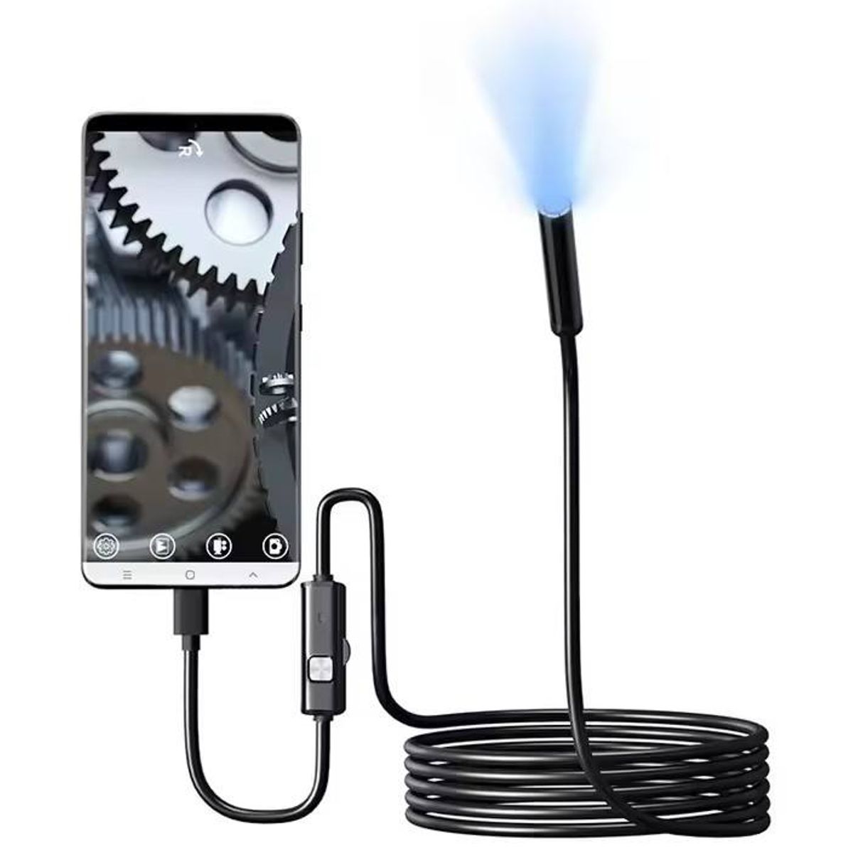 GENERICO - Camara Endoscopica Tipo C, micro y Usb 7 mm 5 metros