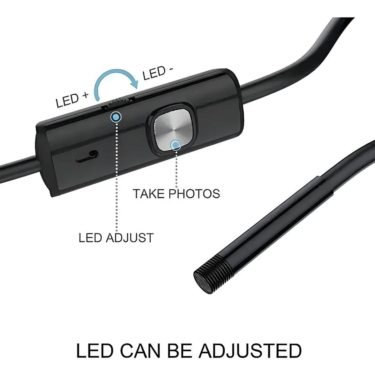 GENERICO - Camara Endoscopica Tipo C, micro y Usb 7 mm 5 metros