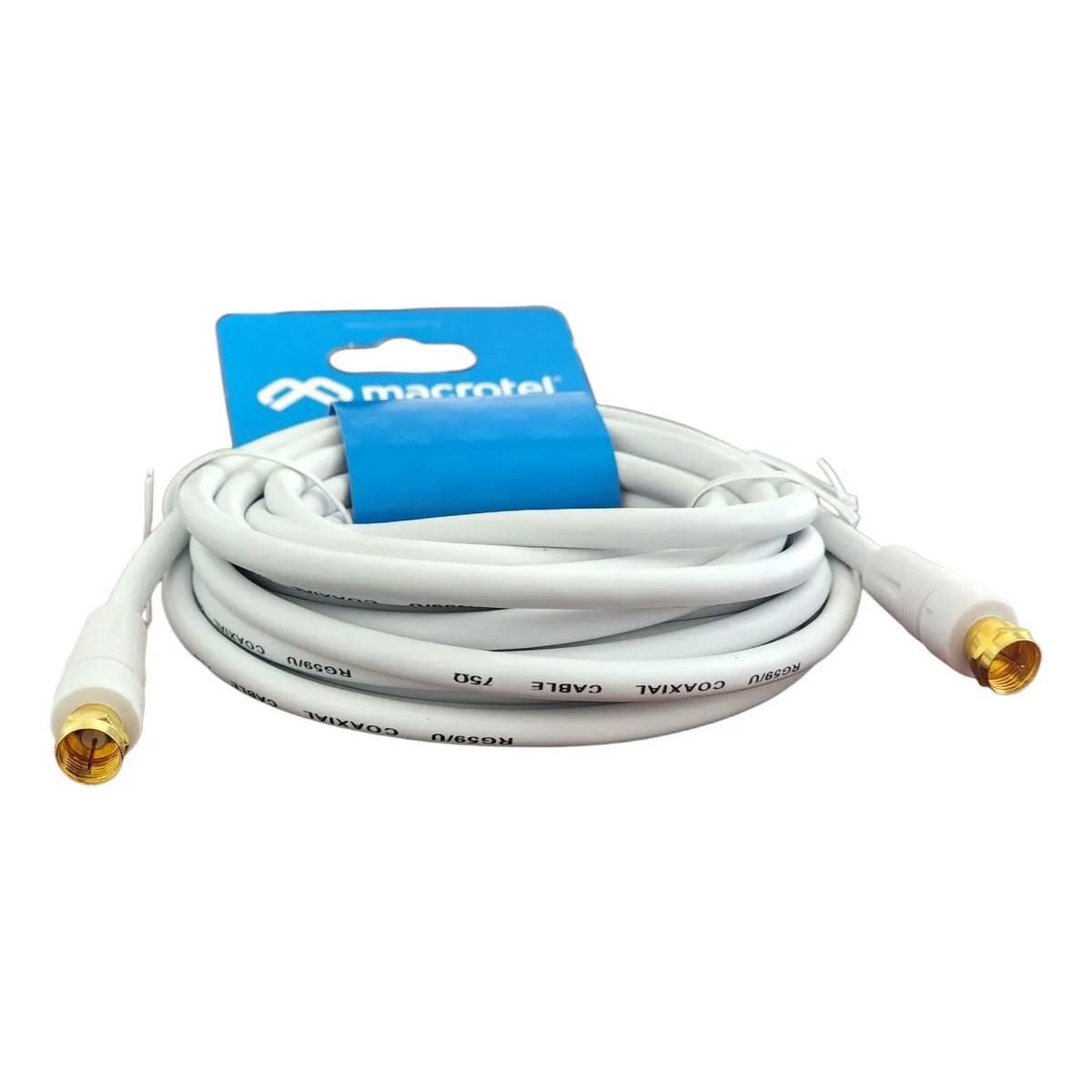 GENERICO - Cable Coaxial RG-59/U 5 mt con Conector “F” Macho MV-812