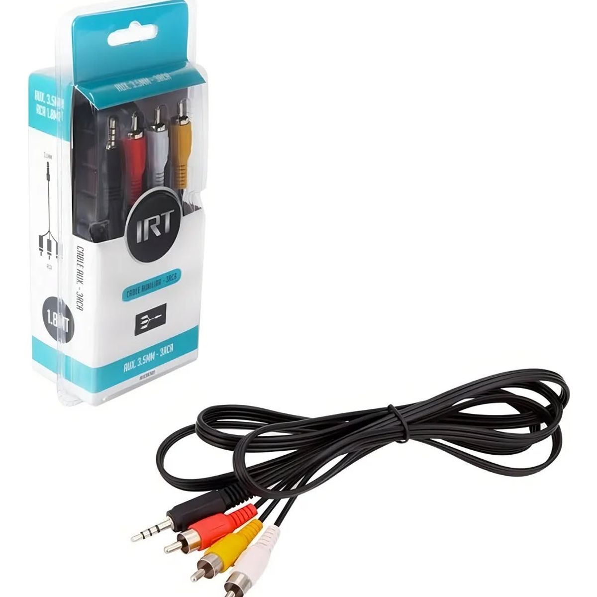 GENERICO - Cable Audio y Video Plug 3.5 mm a 3 RCA 1 . 8 Metros IRT