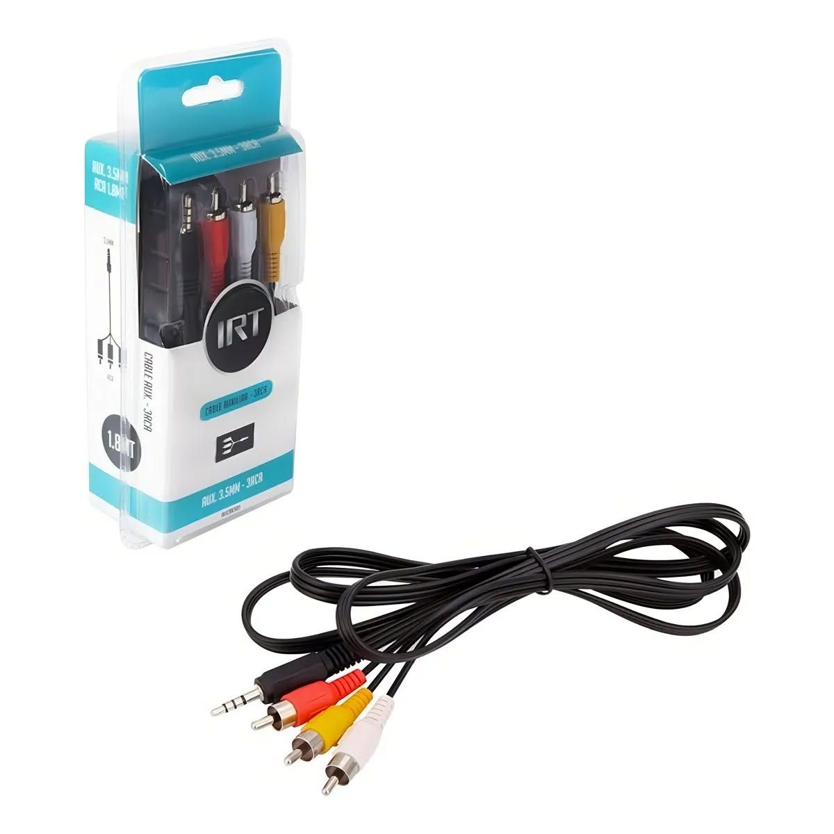 GENERICO - Cable Audio y Video Plug 3.5 mm a 3 RCA 1 . 8 Metros IRT