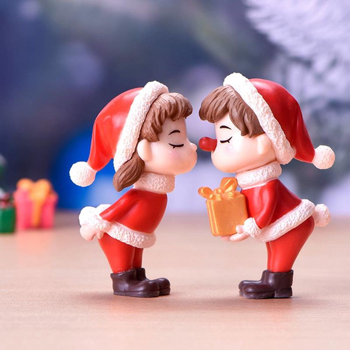 GENERICO - Set 2 Figuras Navidad Enamorados , Decoracion Casa , Dpto