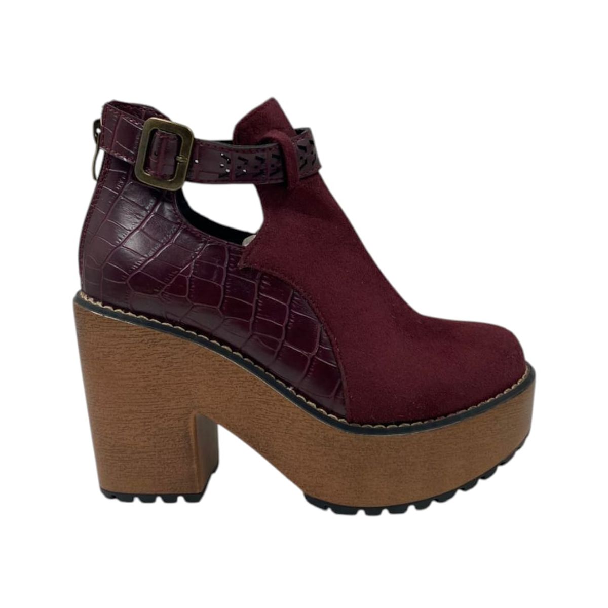 HERIEL - Zapato Burdeos Plataforma Mujer