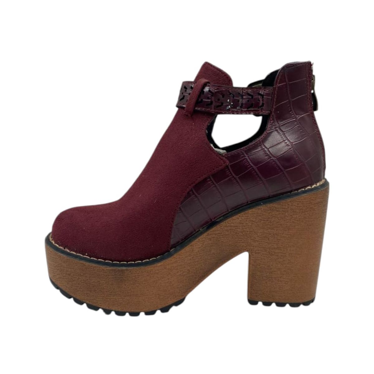 HERIEL - Zapato Burdeos Plataforma Mujer