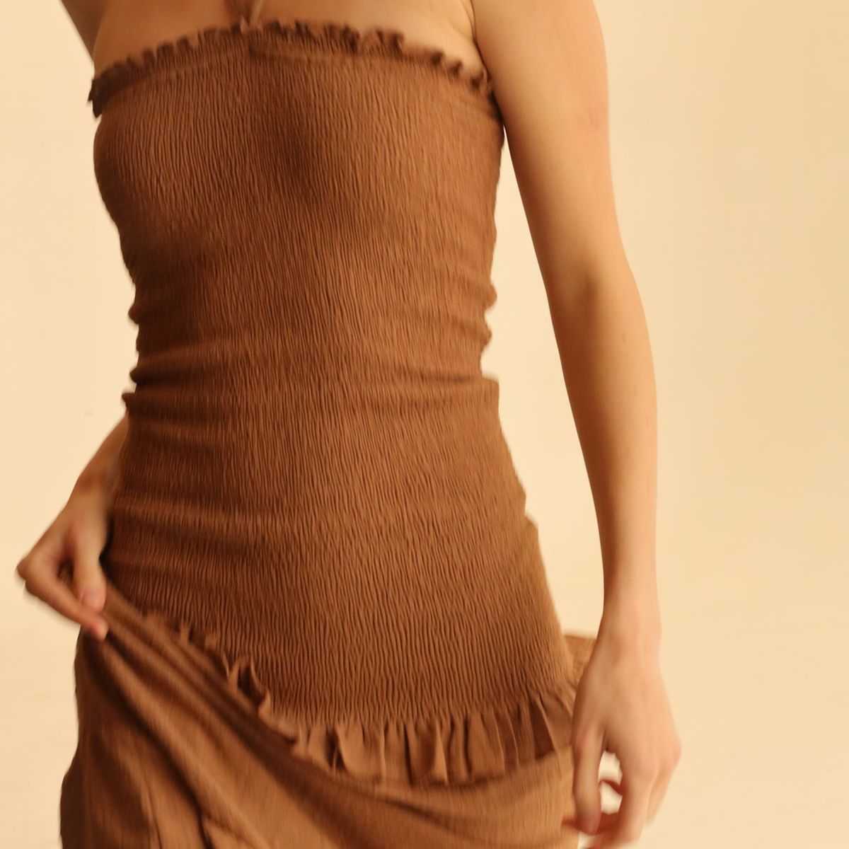 CALEDONIA LABEL - VESTIDO PALMA - CAFÉ