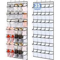 Blanco Zapatero sobre La Puerta con 35 Grandes Bolsillos De Malla