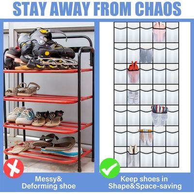 Imagen 2 del producto Blanco Zapatero sobre La Puerta con 35 Grandes Bolsillos De Malla