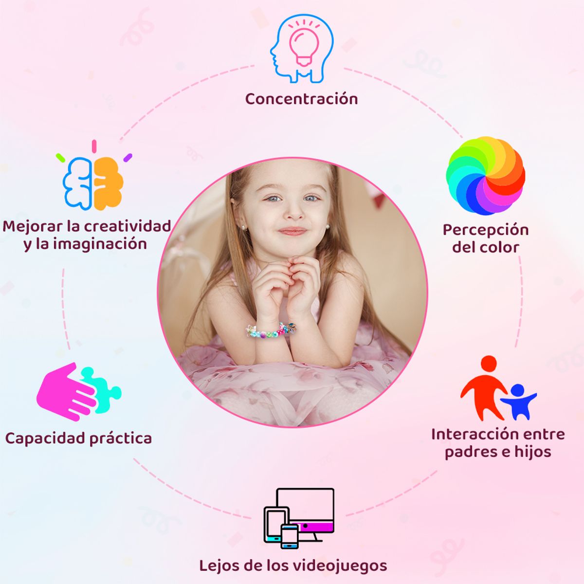 SLOWTON - Kit Pulseras Cuentas Para Hacer Bisuteria Abalorios 468mm