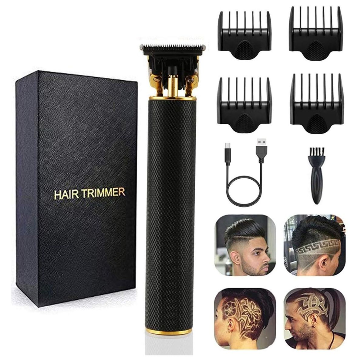 GENERICO - Maquina Cortar Cabello Barba Recargable Inalámbrica Negra