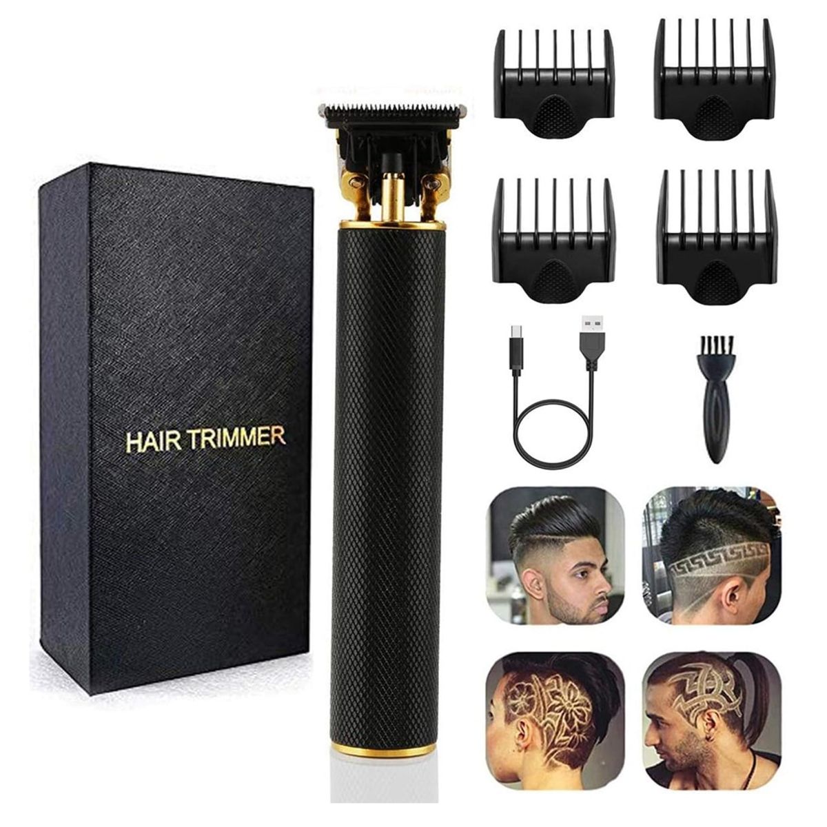 GENERICO - Maquina Cortar Cabello Barba Recargable Inalámbrica Negra