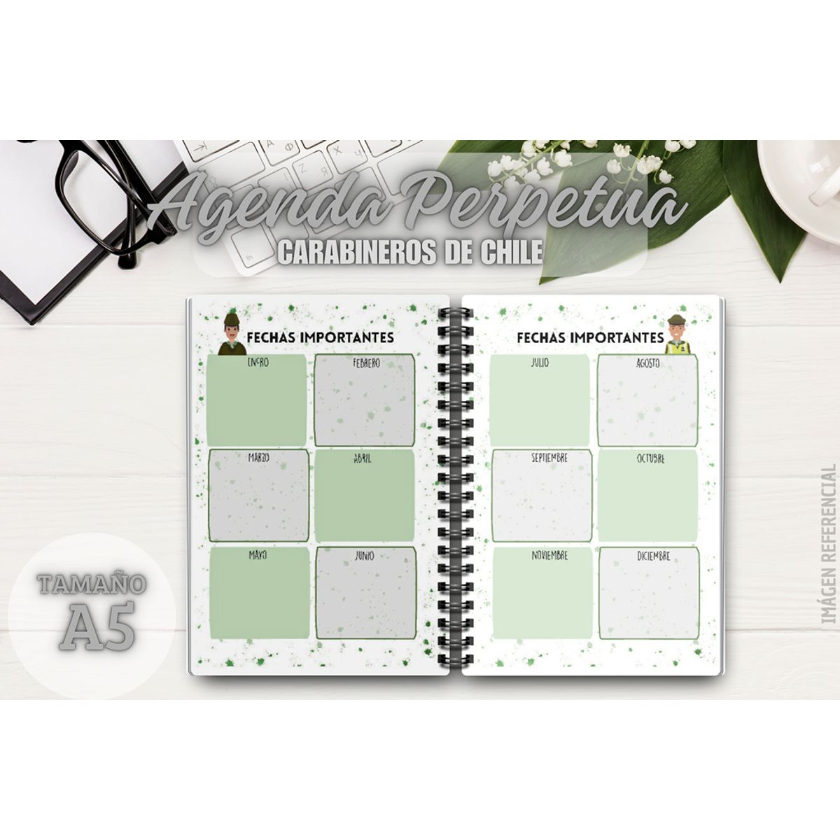 GENERICO - Agenda Carabineros Chile Perpetua Sin Fecha Planner Mod2