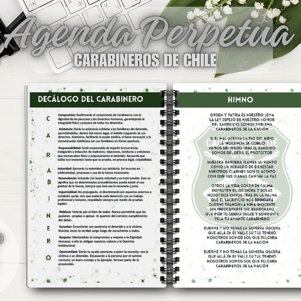 GENERICO - Agenda Carabineros Chile Perpetua Sin Fecha Planner Mod2