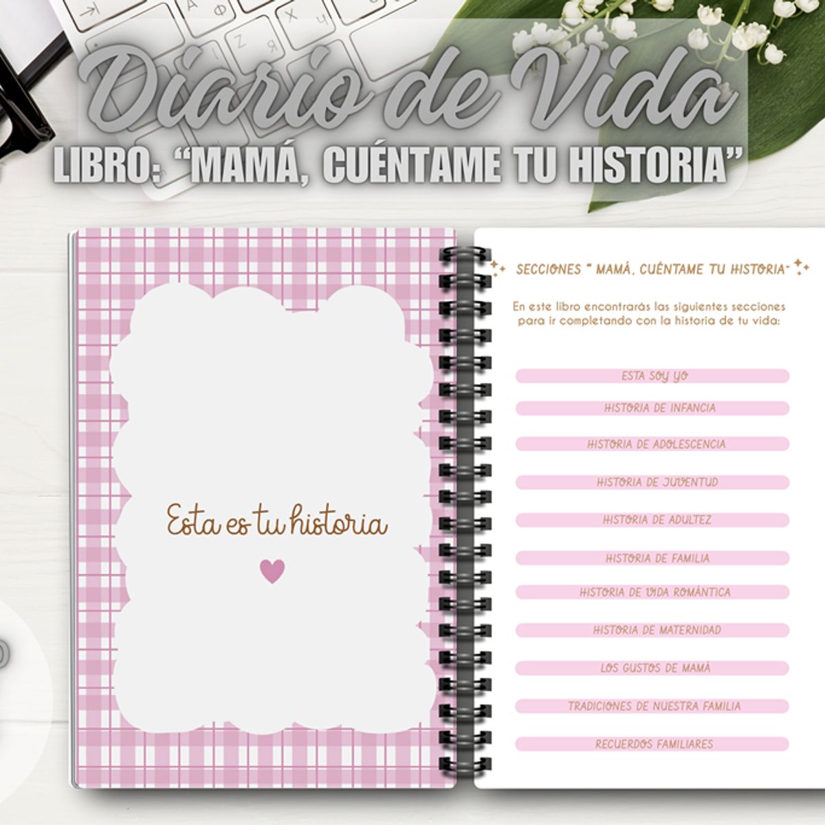 GENERICO - Mamá Cuéntame Tu Historia Diario Personal Agenda A5 Mod1