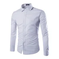 Camisa lisa Slim Fit Hombre Manga Larga Fucsia Gris morado y Celeste Elegante y Moderna