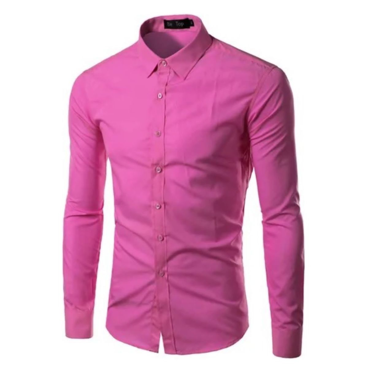 XPRESS RECHARGE - Camisa lisa Slim Fit Hombre Manga Larga  Fucsia Gris morado y Celeste  Elegante y Moderna
