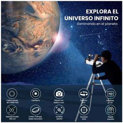 Imagen 2 del producto Reflectivo Profesional Telescopio Astronómico F70076 Ultra HD Con Trípode Portátil Ajustable