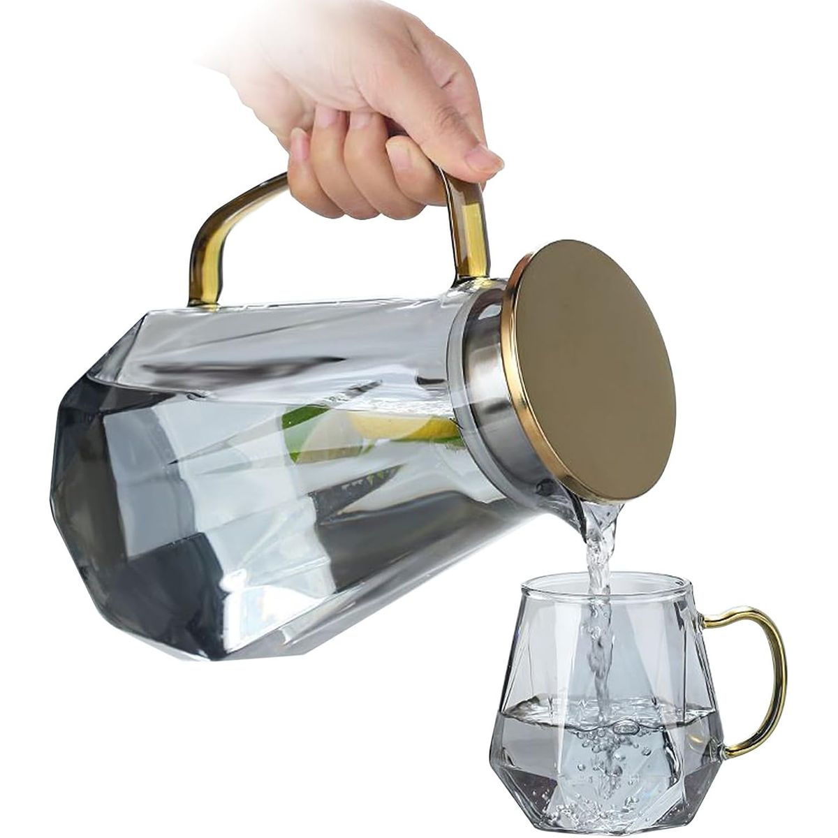 EINICIO - Jarra De Agua De Vidrio De 1500 Ml Vaso De Agua De 320 Ml