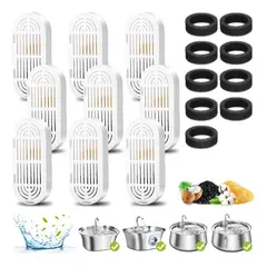 EVERSO - Filtros De Repuesto Bebedero Mascotas Fuente De Agua - Blanco Pack 9 - 9