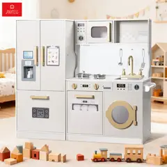 ANIKIDS - Cocina De Juguete Infantil De Madera Extra Grande 100x89cm Color Crema