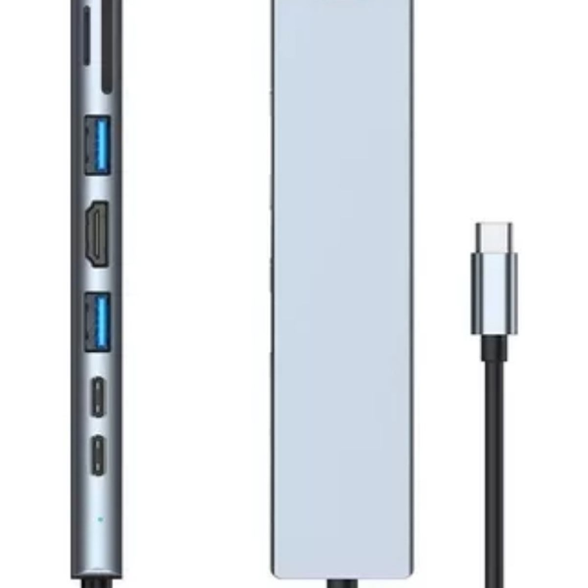 GENERICO - Hub 8 En 1 USB-C Con HDMI 4K, Rj45 y Carga PD 100Mbps
