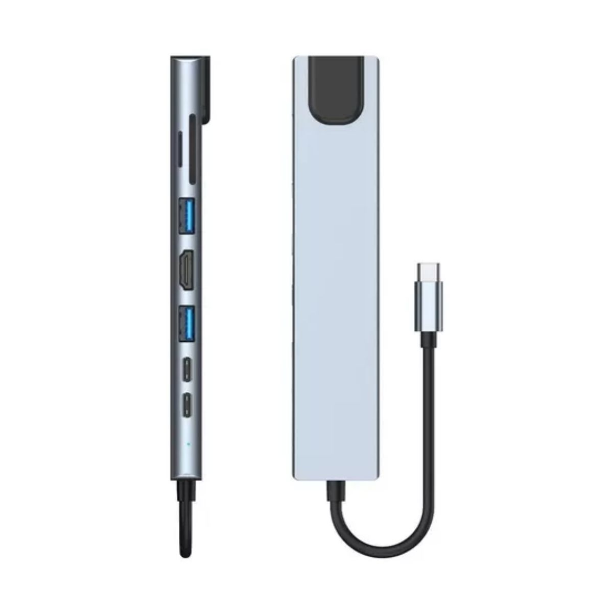 GENERICO - Hub 8 En 1 USB-C Con HDMI 4K, Rj45 y Carga PD 100Mbps