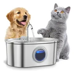 EVERSO - Fuente Dispensador Agua Bebedero Mascotas Cero Inoxidable