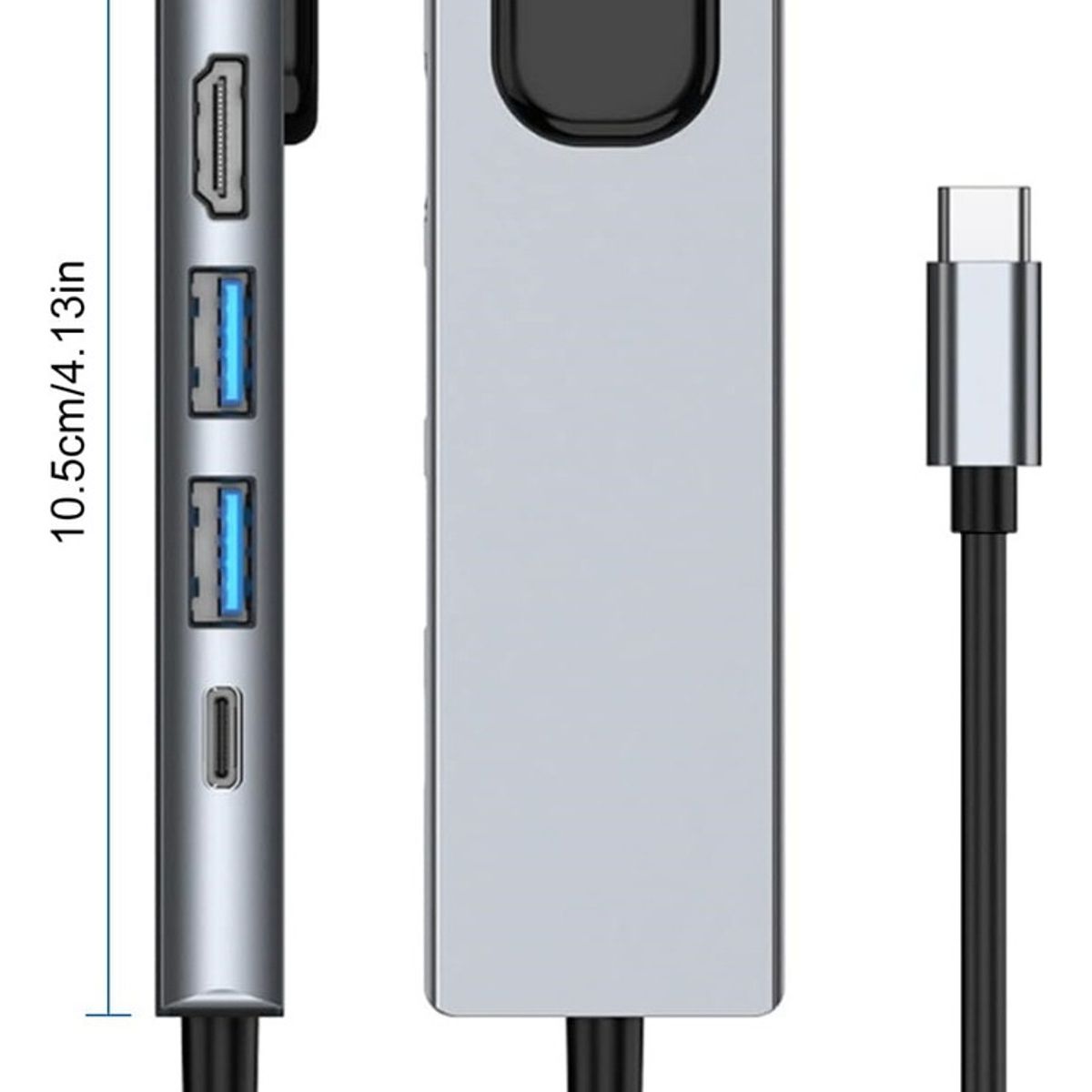 GENERICO - Adaptador 4 En 1 USB-C Con HDMI 4K, Ethernet 100Mbps y Carga PD 100W