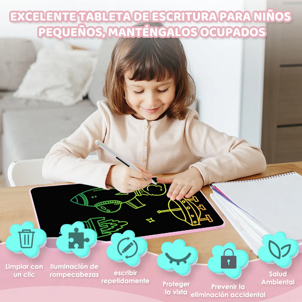 LUKOVEE - Pizarra Mágica Tablet Dibujo Lcd 22 Recargable Juguete Niños