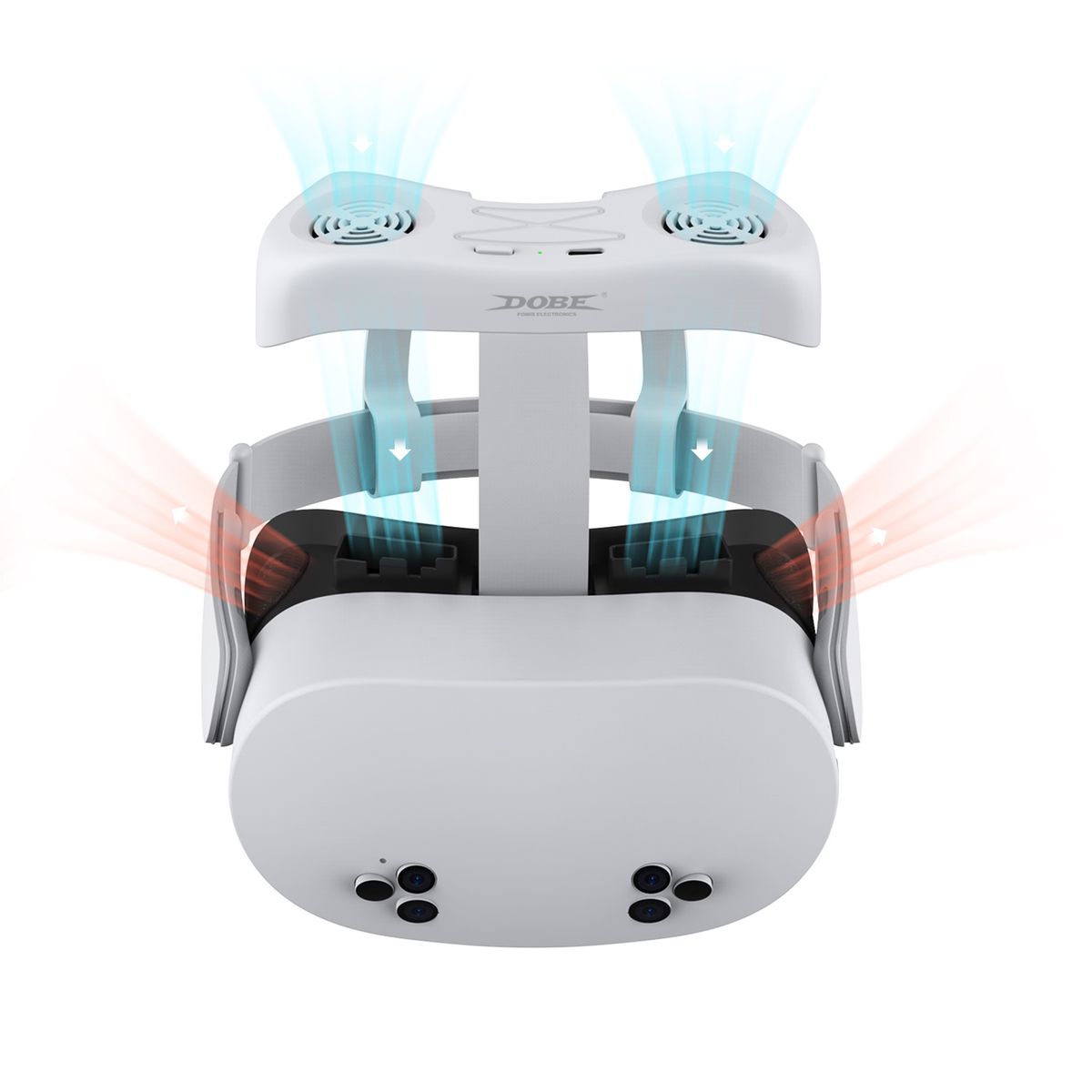 DOBE - DOBE  Mascarilla con Ventilador para Quest 3S  Enfriamiento Activo con Batería 800mAh