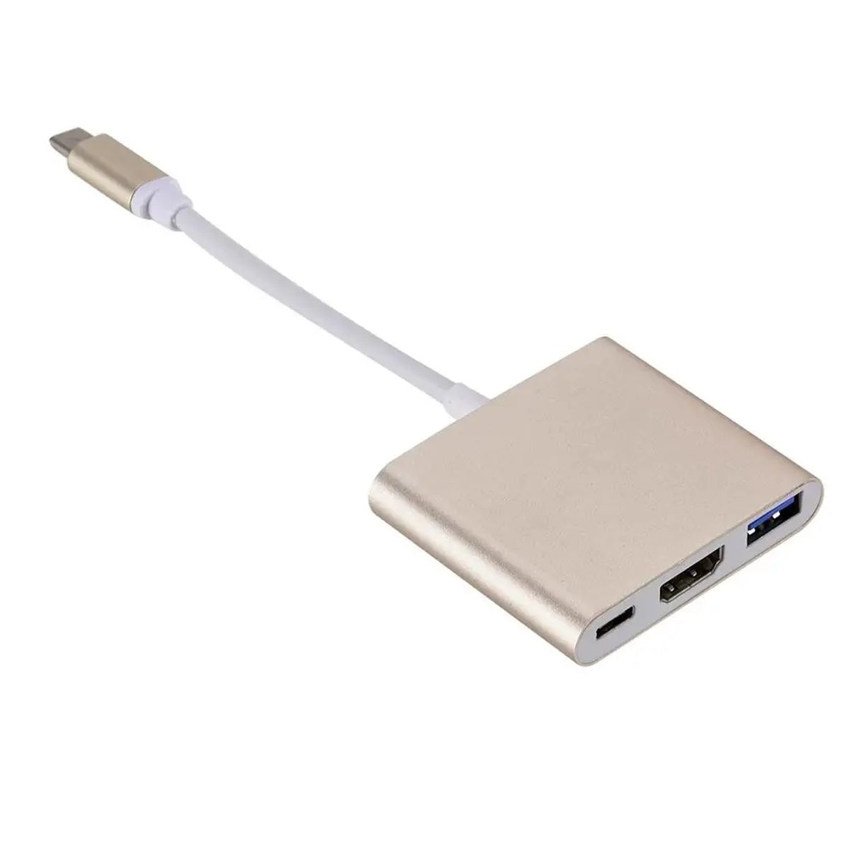 GENERICO - Adaptador 3 En 1 USB-C Con  USB 3.0, USB-C y HDMI 4K Para Mac, PC y Switch