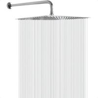 Cabezal Ducha Cuadrado Acero Inoxidable Lluvia Regadera 20cm Plateado