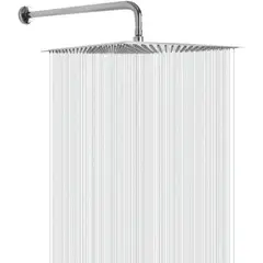 SUPERCENTER - Cabezal Ducha Cuadrado Acero Inoxidable Lluvia Regadera 20cm Plateado