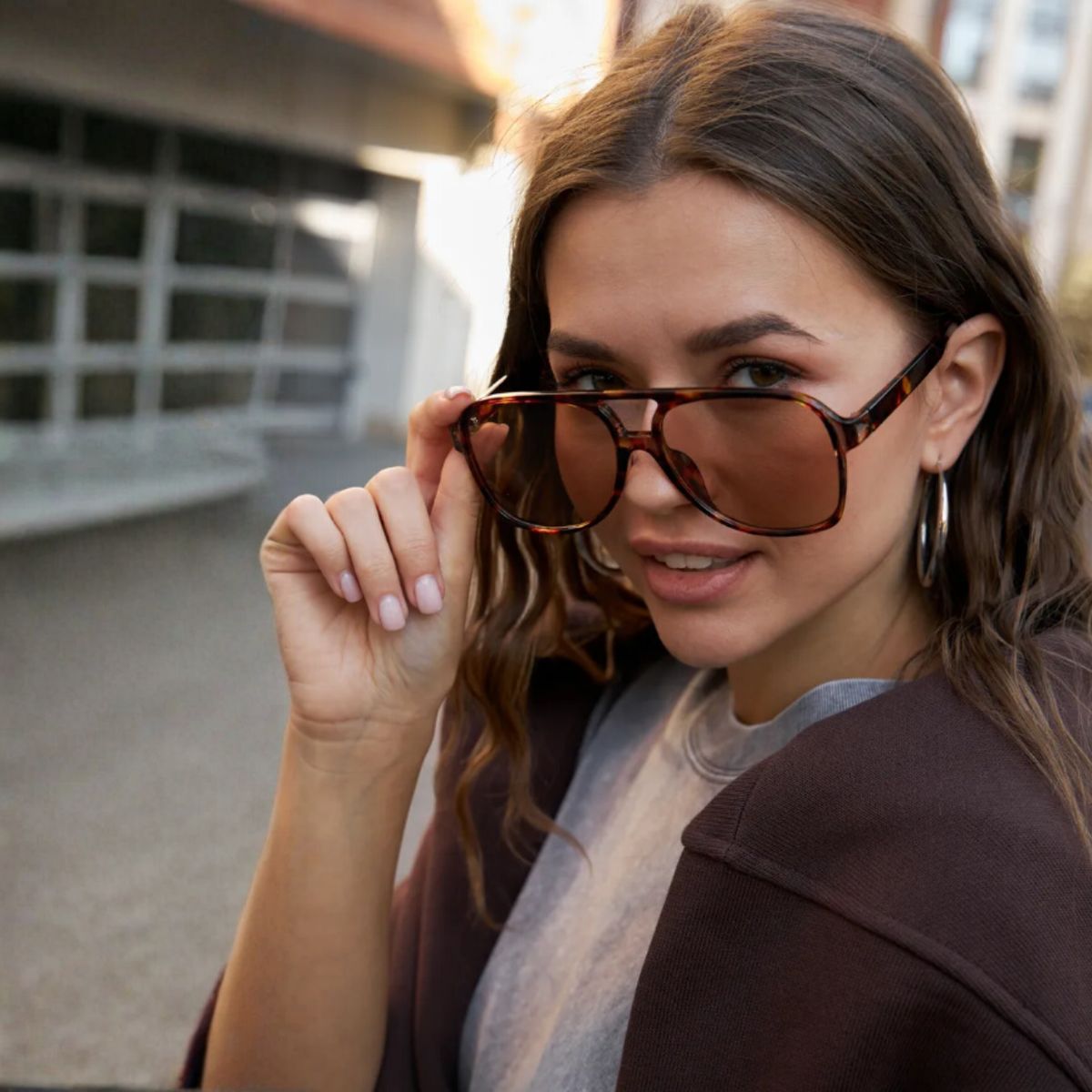 NOVY - Lentes Gafas De Sol Retro Piloto Aviador Mujer Uv400 Animal Print