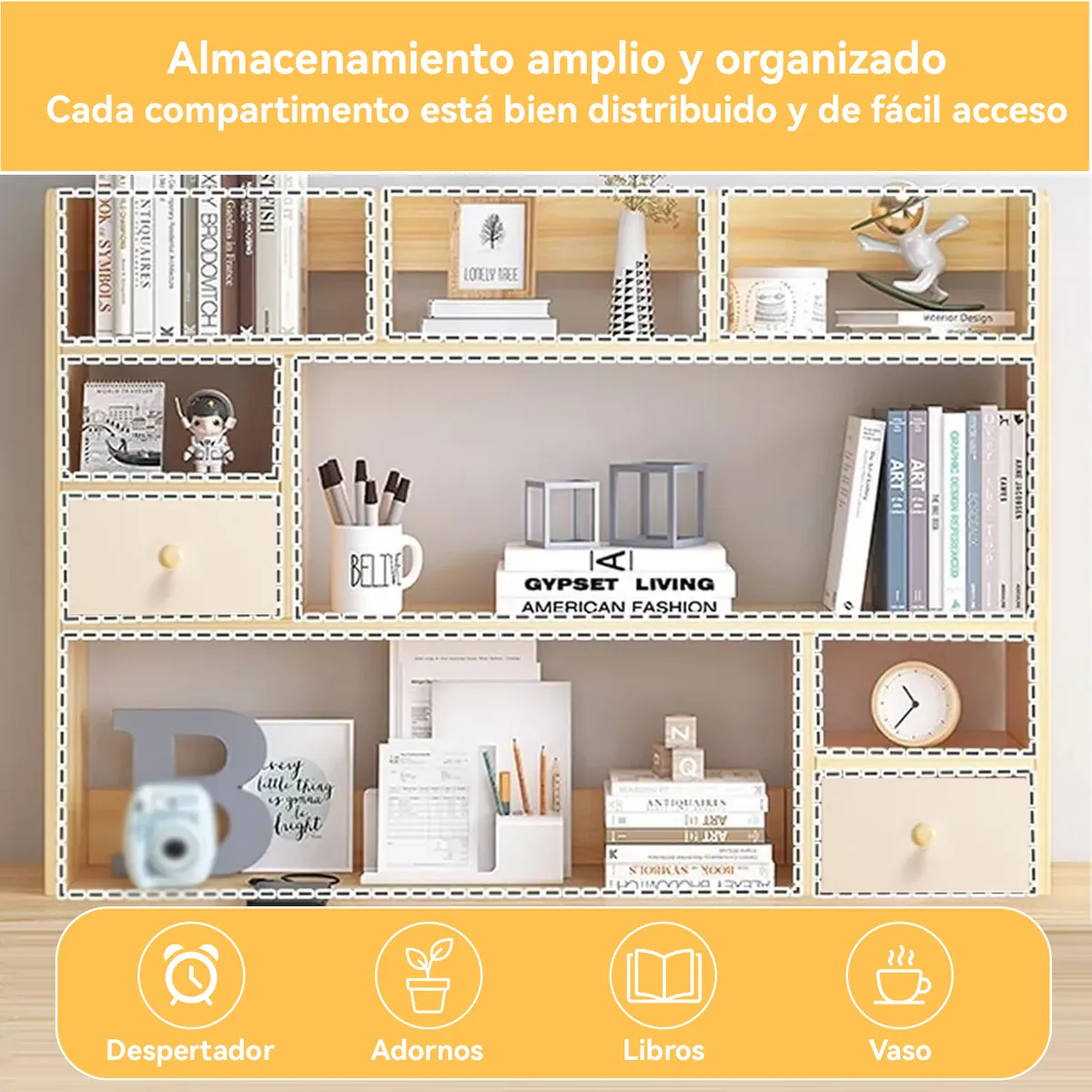 ROHE - Organizador De Escritorio Multifuncional Con Repisa