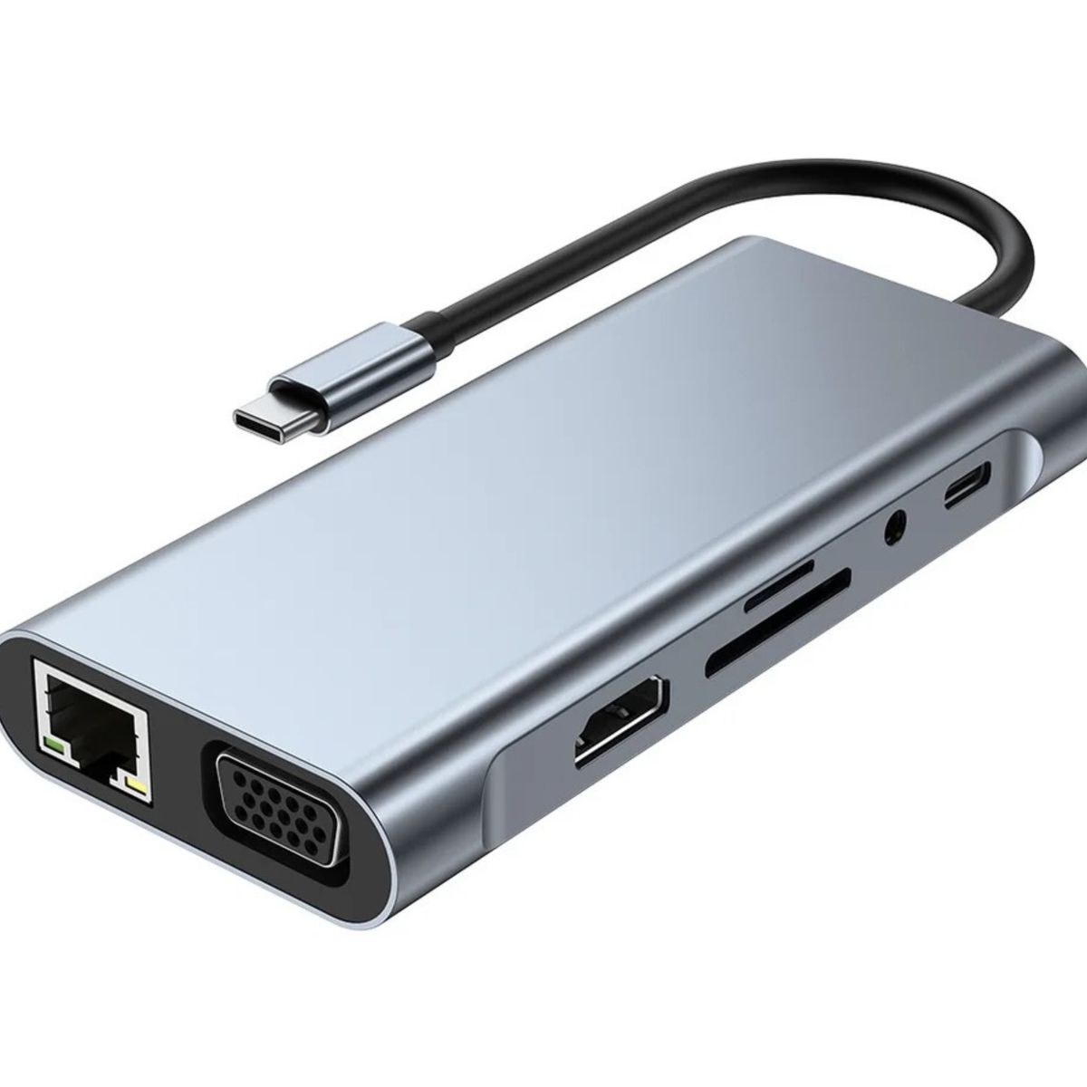 GENERICO - Hub 11 En 1 USB-C Ccon 4K, Gigabit Ethernet y Carga PD 1000Mbps