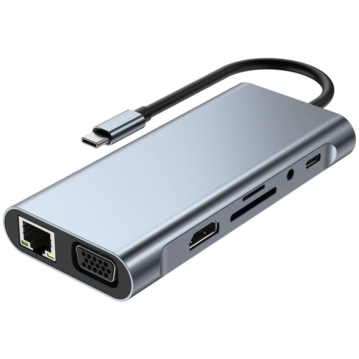 GENERICO - Hub 11 En 1 USB-C Ccon 4K, Gigabit Ethernet y Carga PD 1000Mbps