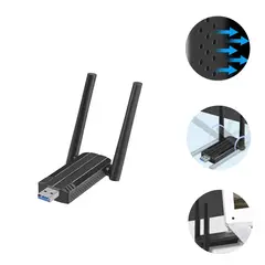 GENERICO - Adaptador WiFi 6 AX1800 Mbps USB 3.0 Con Antenas 2.4&5GHz