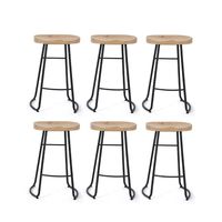 Pack 6 Silla De Bar 65 Cm Taburete Barra Asiento Madera Mostrador