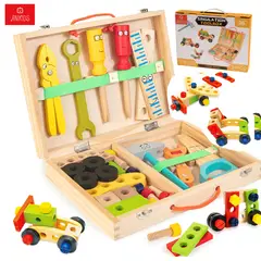 ANIKIDS - Caja de Herramienta Madera Juguete Didáctico Montessori Para Niños