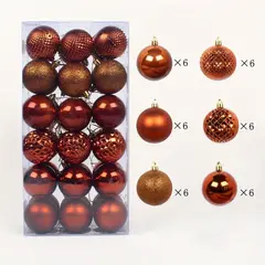 GANGLIAN - Set 36 Esferas Marrón Café con Purpurina - Decoración Brillante para Árbol, Bodas y Jardín