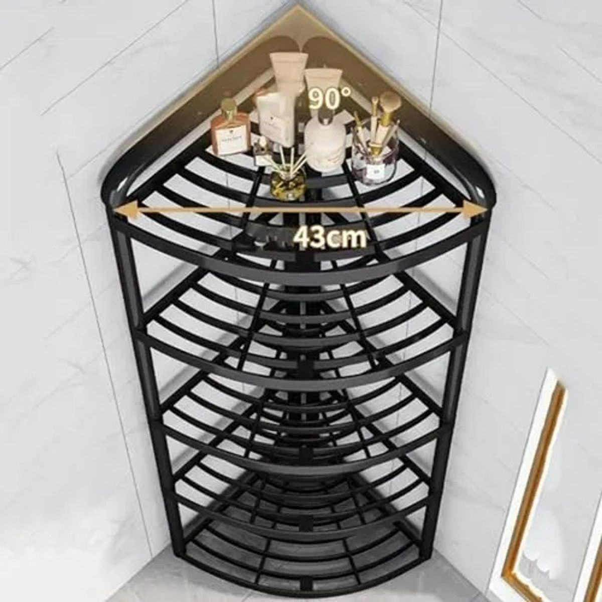 GENERICO - Cinco Capas De Estante Plegable Triangular Negro