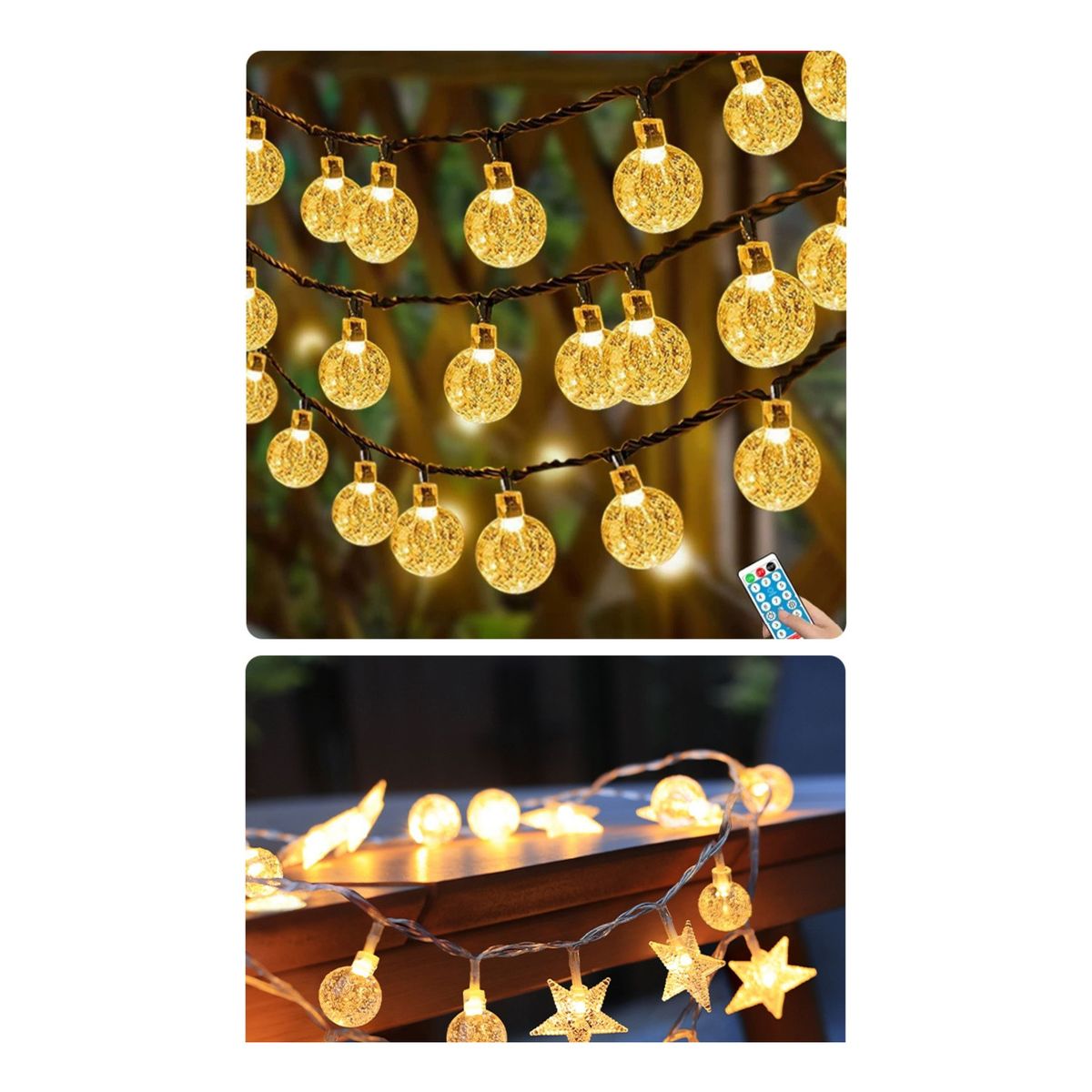 GENERICO - 20 Luces Led Solares Luz Calida Navidad 55m Amarillo