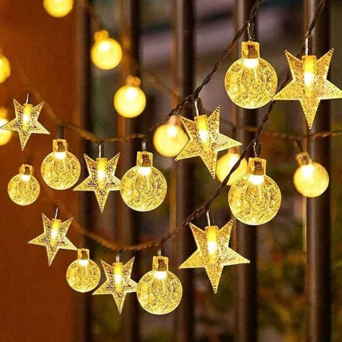 GENERICO - 20 Luces Led Solares Luz Calida Navidad 55m Amarillo