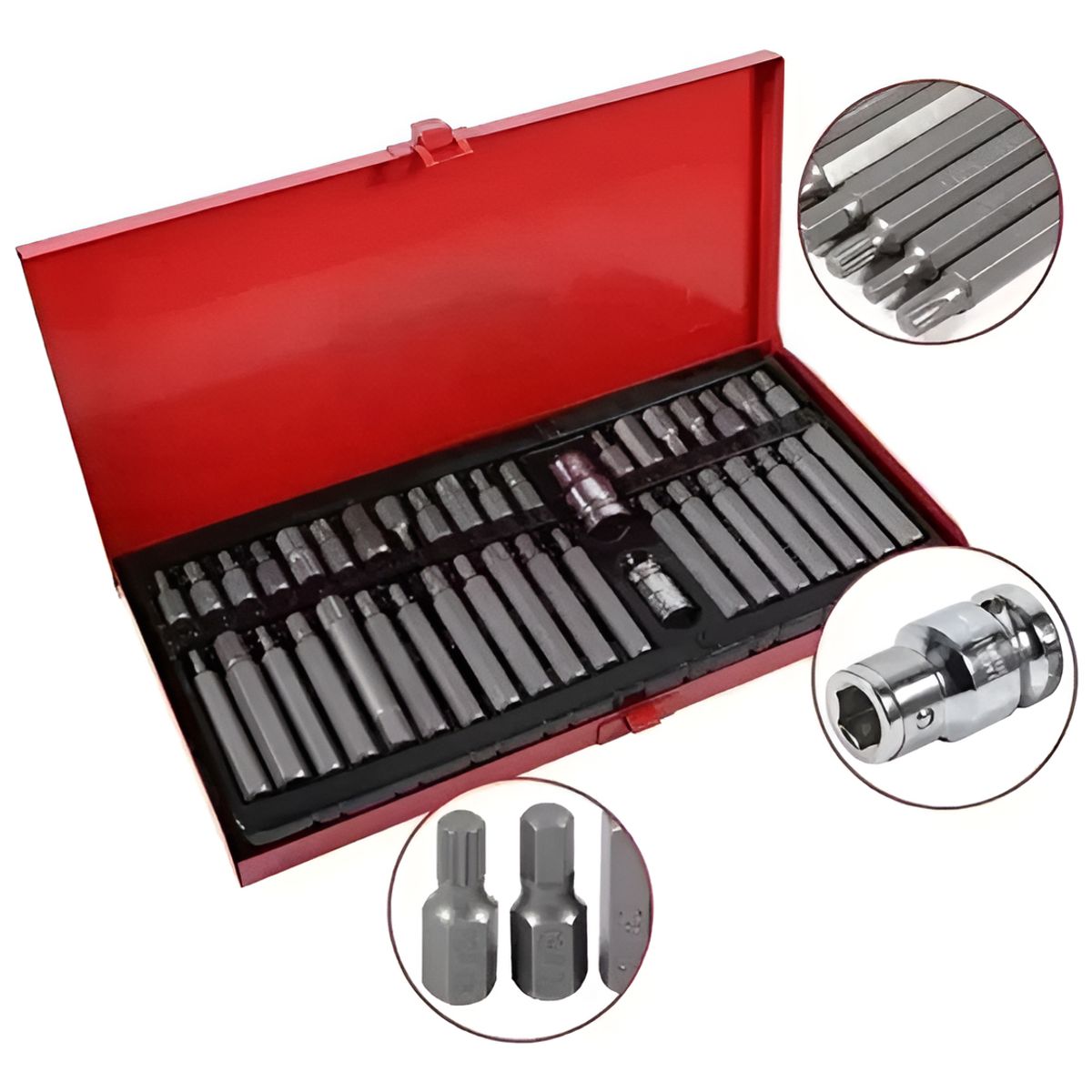 GENERICO - Set Kit Juego Puntas Corto Largo Torx Allen Imbus 40 Piezas