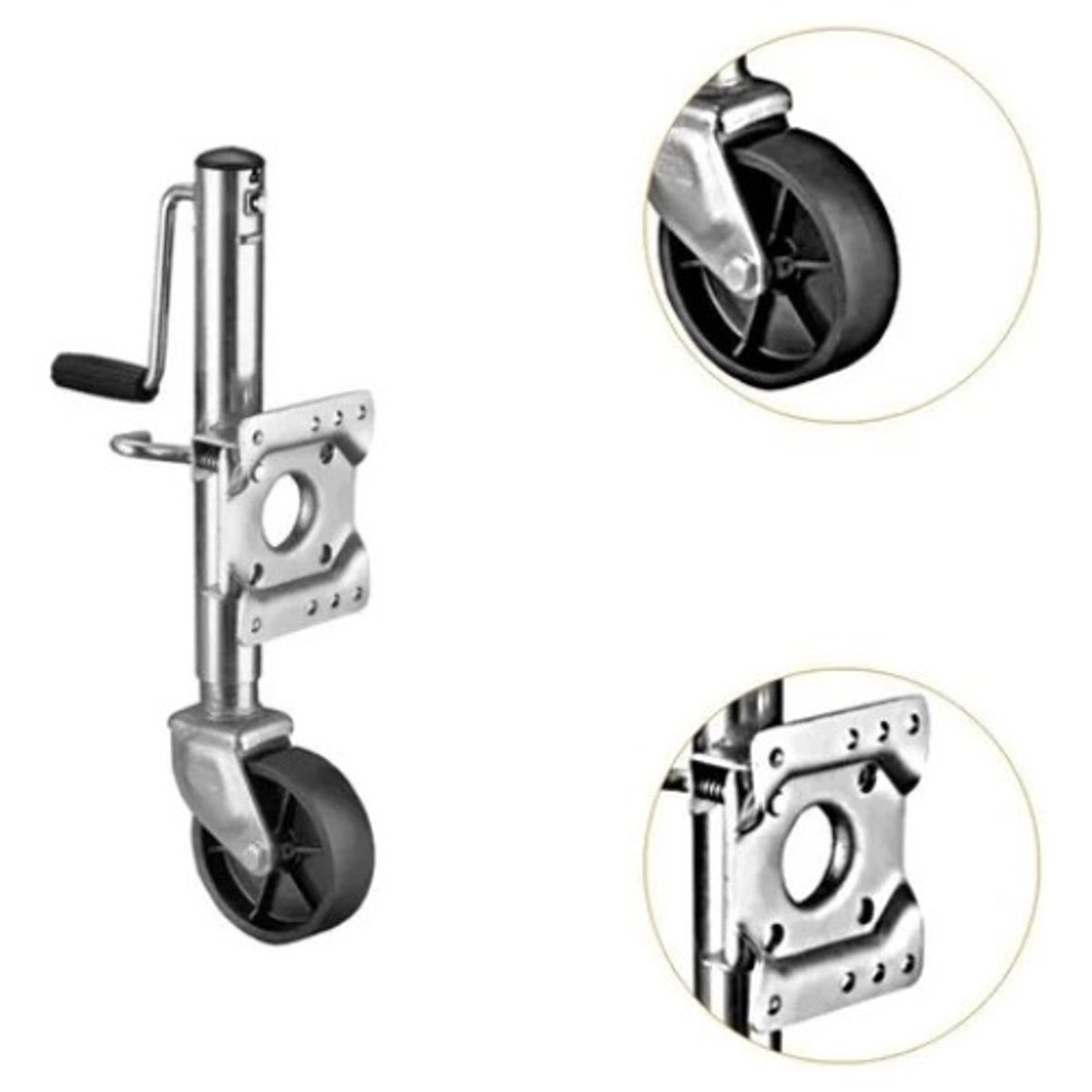 GENERICO - Gato Remolque 6 Pulgadas Con Rueda Plateado