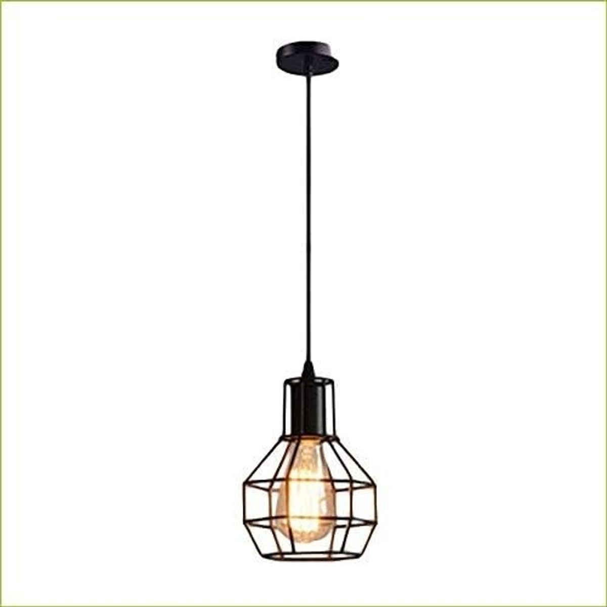 GENERICO - Lámpara Colgante Moderna Estilo Jaula Estructura Negro Negro