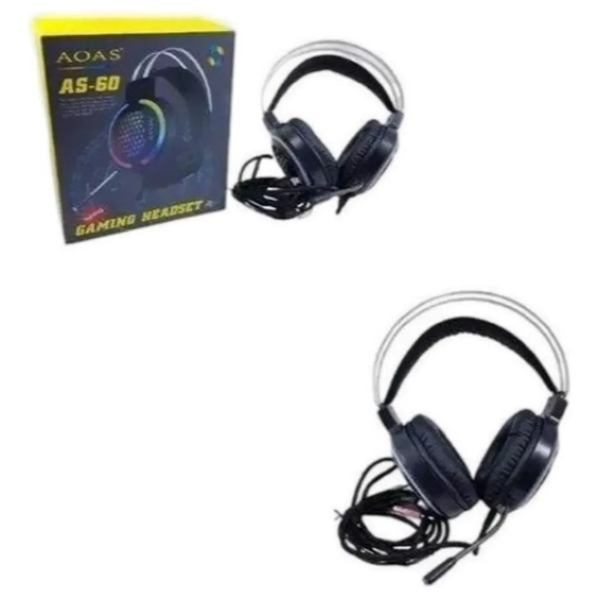 GENERICO - Audifonos Gamer Pc Aoas As-60 Con Adaptador Para Ps4 Xbox - Negro