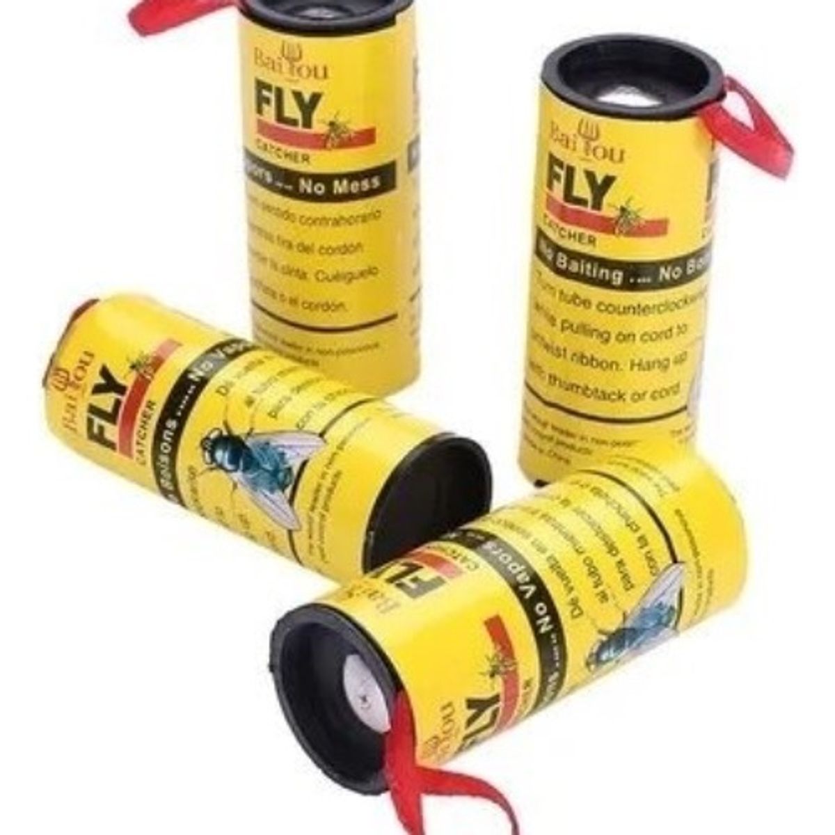 GENERICO - Mata Moscas Elimina Insectos Arañas Anti Mosca Atrapa Amarillo